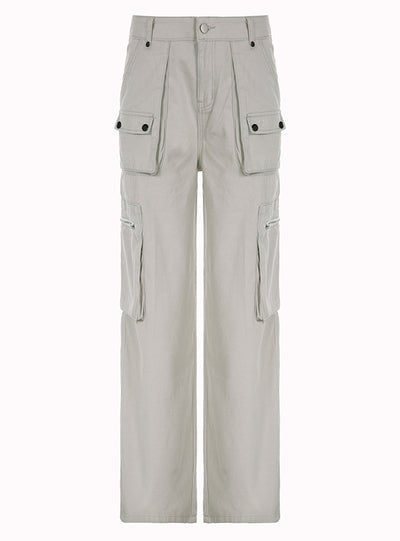 Multi-pocket Loose Wide-leg Denim Pant