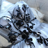 Gray Tulle Strapless Appliques Homecoming Dress