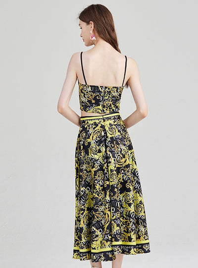 Sexy Suspender Top+Skirt Two-piece Suit