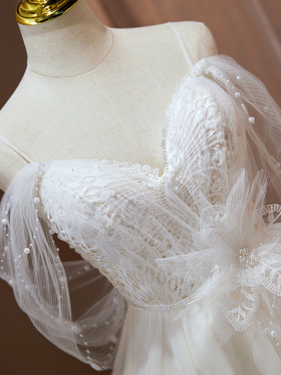Ivory Tulle Tulle Straps Homecoming Dress