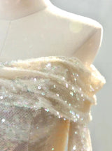 Gold Mermaid Sequins Pleats Long Sleeve Prom Dress