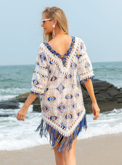 Sexy Openwork Lace Hook Bikini Beach Cover Up