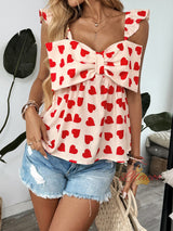Women Heart Bow Suspender Vest