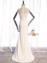 Sexy Light Blue High Neck Beading Prom Dress