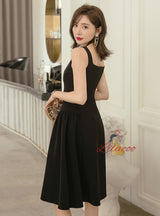 Slim Mid-length Sling Waist Dress