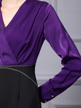 Purple Long Sleeve Mother Of The Bride Dress