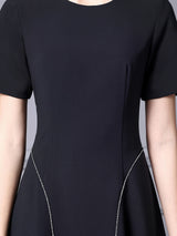 Black Short Sleeve Mother Of The Bride Dress