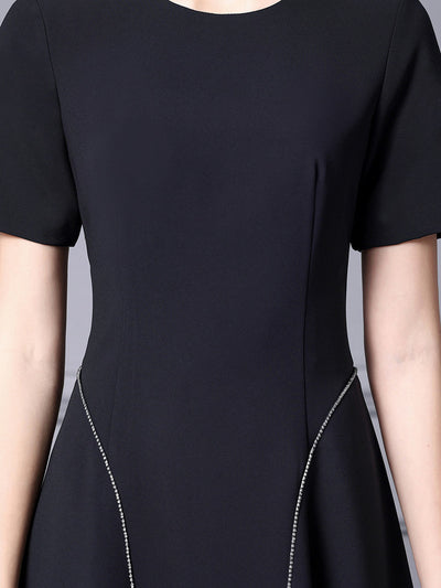 Black Short Sleeve Mother Of The Bride Dress