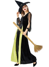 Halloween Witch Costume Green and Black Witch Cosplay