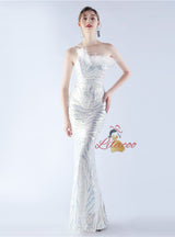 Mermaid Sequins One Shoulder Prom Dress