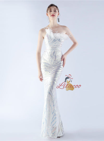 Mermaid Sequins One Shoulder Prom Dress