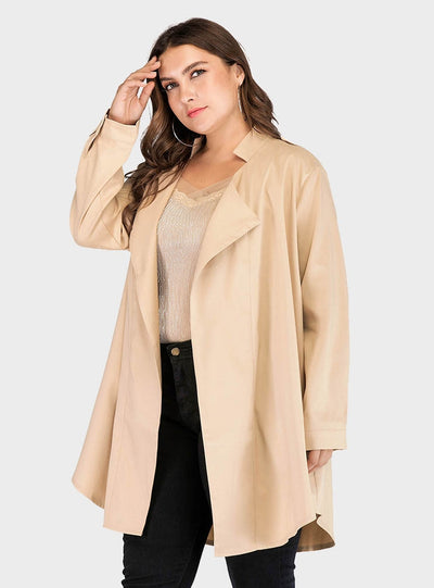 Lapel Cardigan Long Sleeve Coat Outwear