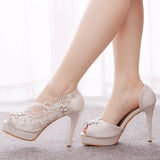 11 cm Fishmouth Stiletto Sandals Wedding Shoes