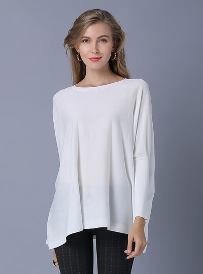 Long-sleeved Solid Color Pullover Sweater