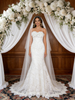 White Mermaid Lace Spaghetti Straps Wedding Dress