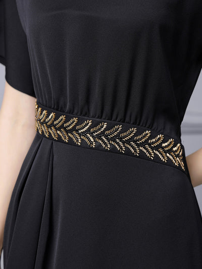 Black Short Sleeve Mother Of The Bride Dress