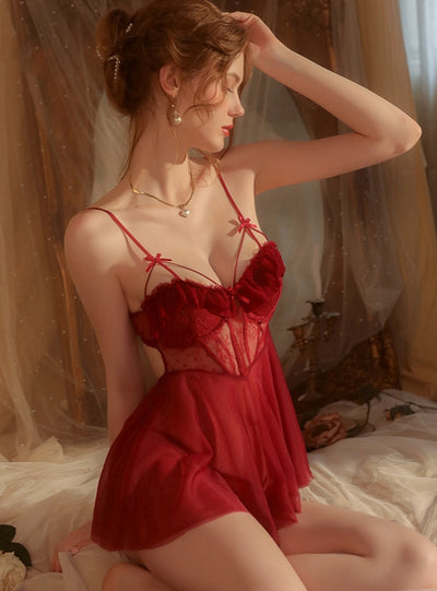 Sexy Chest Pad Pajamas Mesh Sexy Underwear