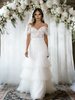 White Tulle Lace Off the Shoulder Wedding Dress