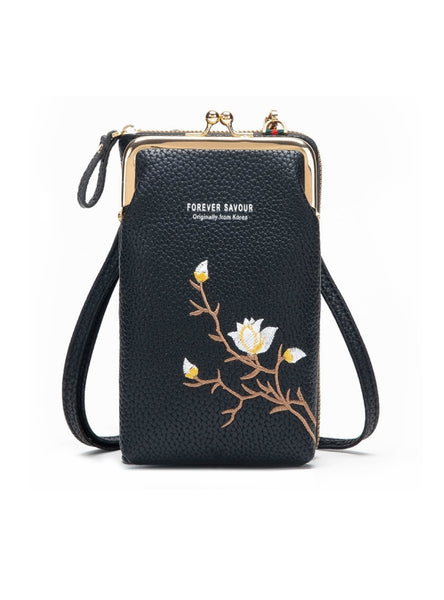 Embroidered Mini Mobile Phone Bag Slung Wallet