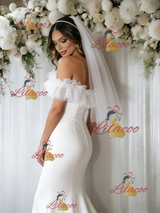 White Mermaid Off the Shoulder Wedding Dress