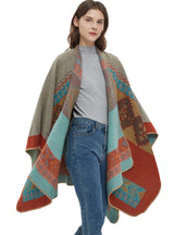 Jacquard Thickened Cashmere-like Split Shawl