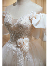 Ivory Tulle Appliques Homecoming Dress