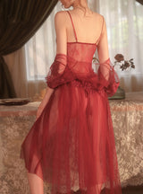 Mesh Pajamas Perspective Nightdress Set