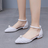 Leisure Pointy Pearl Buckle Bridal Shoes