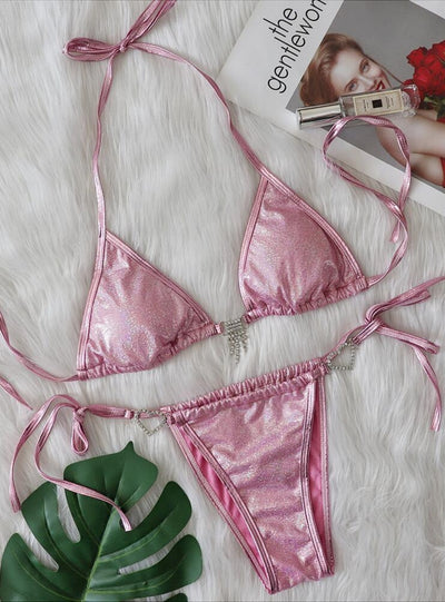 Sexy Crystal Diamond Fringed Swimsuit