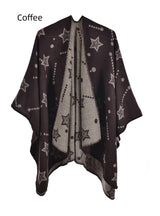 Ladies Jacquard Shawl Split Cloak