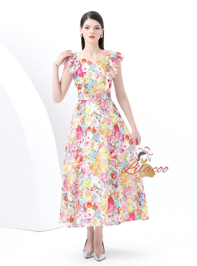 Printed Sleeveless Slim Dress