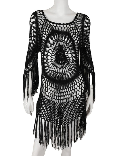 Long Sleeve Bikini Knit Beach Cover Up