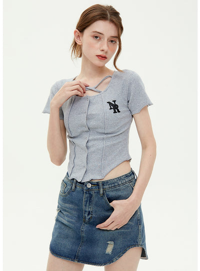 Short Sleeve Slim Short T-shirt