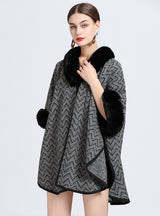 Jacquard Shawl Cloak Knitted Cardigan Woolen Coat
