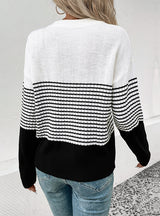 Long Sleeve Striped Contrast Sweater