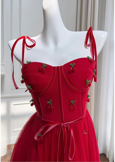 Sling Beaded Cherry Gauze Dress