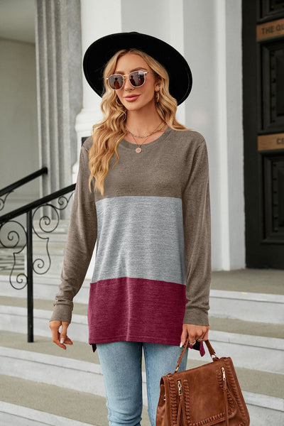 Round Neck Loose Long Sleeve T-shirt
