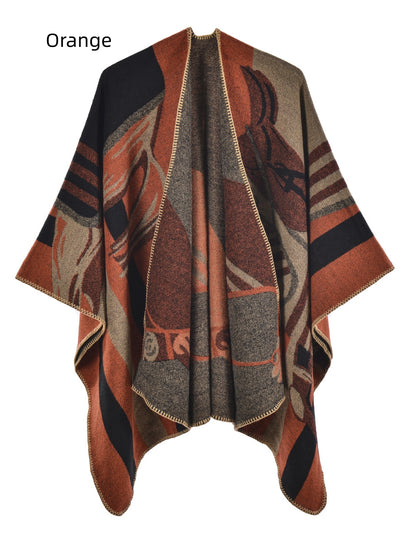 Ladies Shawl Padded Cashmere Split Cloak