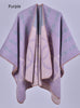 Thickened Cashmere Split Jacquard Scarf Cloak