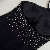 Black Mermaid Halter Beading Prom Dress