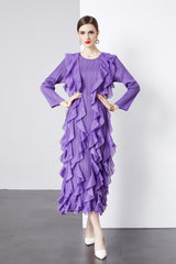Pleated Ruffled Three-dimensional Loose Dress