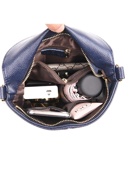 Large Capacity Soft Leather Bucket Bag Shoulder Bag