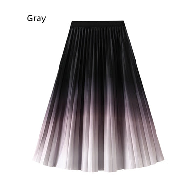 Elastic Waist Gradient Skirt