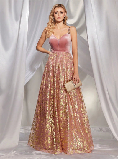 Sexy Pink Sling Long Prom Dress