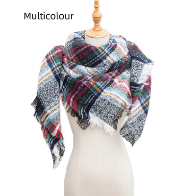 Plaid Thorn Wool Scarf Shawl