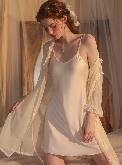 Sexy Satin Halter Nightdress Suit