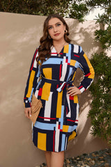 Women Printed Stitching Casual Dress