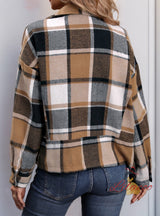 Casual Retro Lapel Plaid Coat