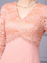 Black V-neck Beading Mother Of The Bride Dress
