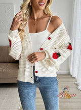 Leisure Strawberry Jacquard Sweater